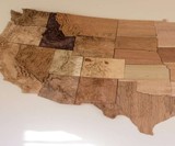 US State 3D Wood Topographic Maps