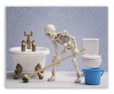 Hipster Skeleton Bathroom Prints