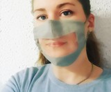 Face Mask with Transparent Mouth Panel
