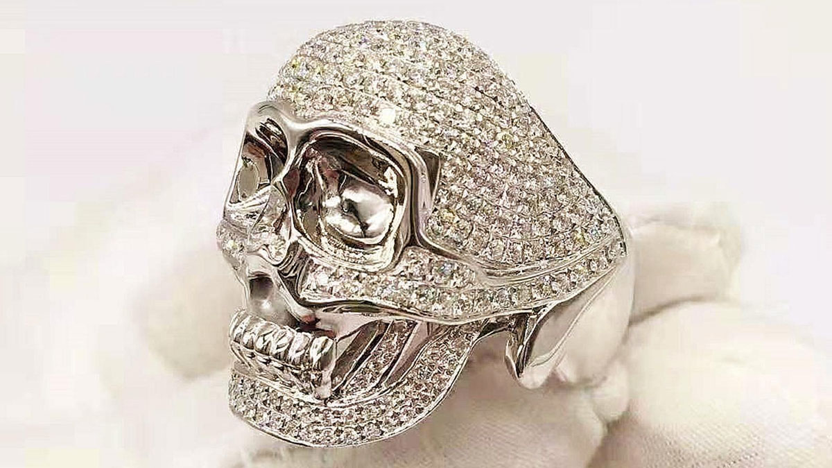 David Yurman Black Diamond & Ruby Wave Skull Ring David Yurman Black Diamond & Ruby Wave Skull Ring