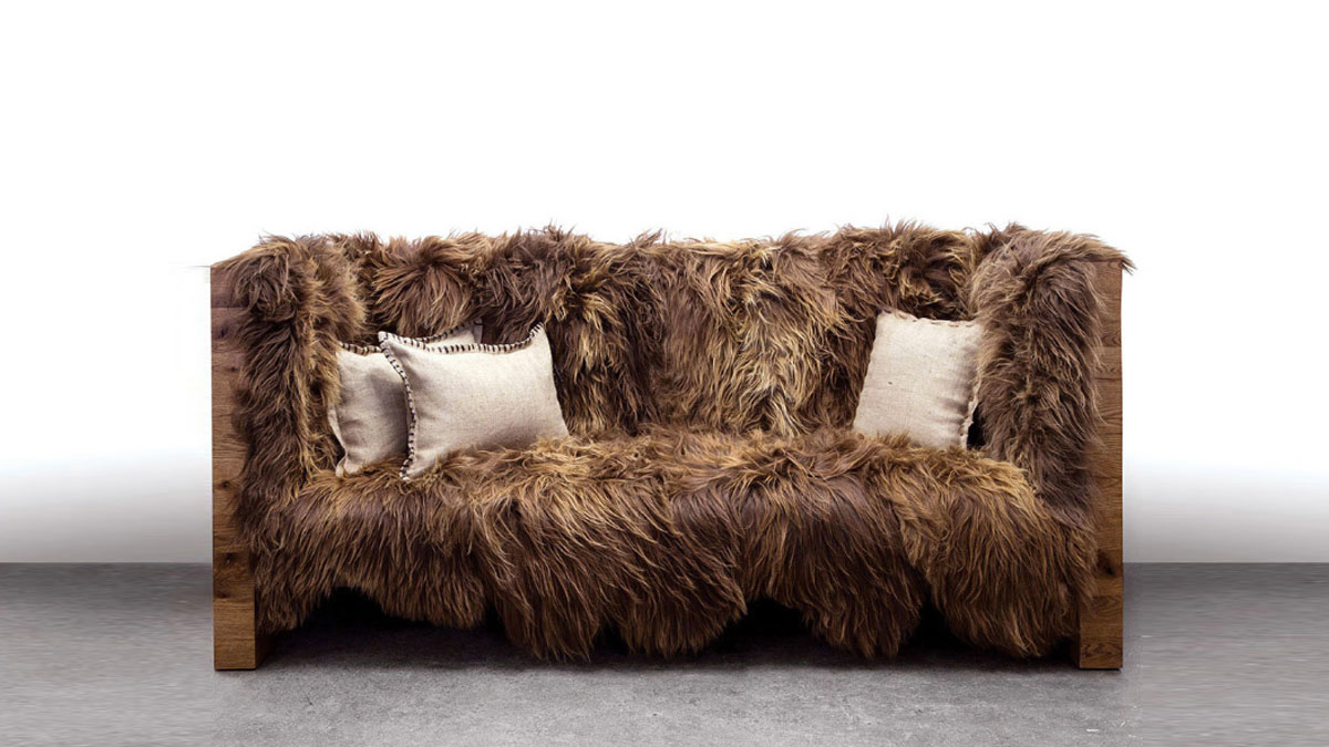 Icelandic Wool & Reclaimed Oak Chewbacca Sofa Icelandic Wool & Reclaimed Oak Chewbacca Sofa