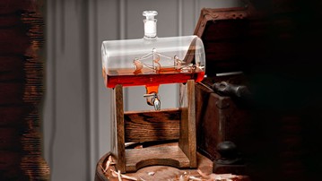 Ship in a Bottle Whiskey Decanter & Dispenser