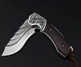 Romance of Men Windtalker Damascus Steel Folding Knife