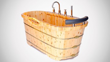61" Freestanding Cedar Wood Bathtub 61" Freestanding Cedar Wood Bathtub