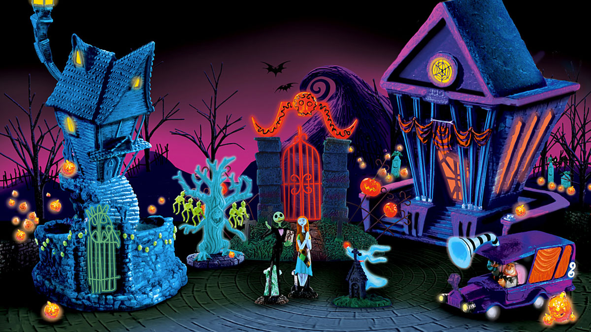 Nightmare Before Christmas Black Light Village