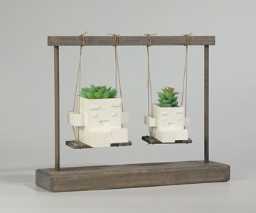 Double Succulent Planter Swing