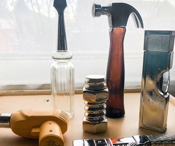 Vintage Avon Tool Box Decanter Bottle Set