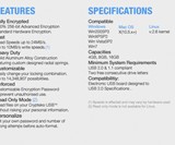 Crypteks USB Drive Specifications