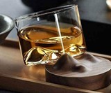 Mt. Fuji Glass with Wooden Coaster