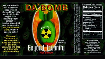 Da Bomb Beyond Insanity Hot Sauce Da Bomb Beyond Insanity Hot Sauce