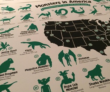 Monsters in America Map Monsters in America Map