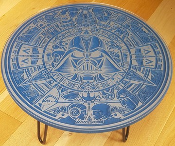 Hand-Carved Star Wars Table Hand-Carved Star Wars Table