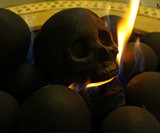 Skull Gas Fireplace Logs
