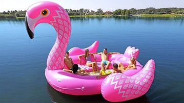 Party Bird Giant Pink Flamingo Island Raft