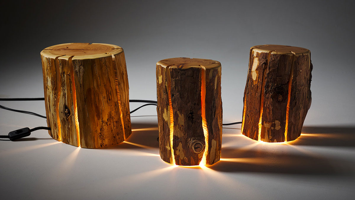 Real Cracked Log Lamp Real Cracked Log Lamp