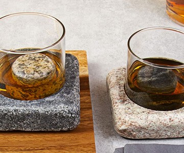 Whiskey-Chilling Granite Coaster Set