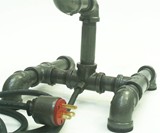 Plumbing Pipe Desk Lamp Closeup