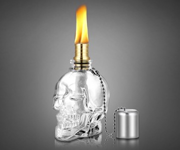 Glass Skull Tiki Torch Glass Skull Tiki Torch