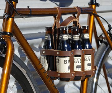 Leather Six-Pack Bike Caddy Leather Six-Pack Bike Caddy