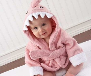 Baby Blue Terry Shark Robe Baby Blue Terry Shark Robe