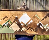 Buttons & Pearl 3D Layered Wood Mountain Wall Art