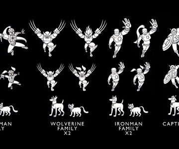 Marvel Superhero Family Car Decals