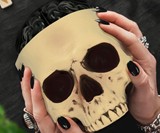 Skull Candle Holder with Bleeding Brain Candle