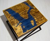 Glowing Wood & Resin City Map Coffee Tables