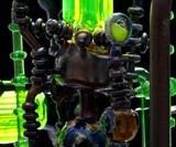 Menagerie of Mechanized Happiness Pipe Closeup
