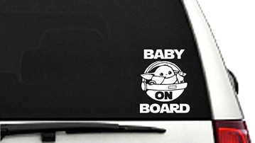 Baby Yoda Baby on Board Windshield Decal Baby Yoda Baby on Board Windshield Decal