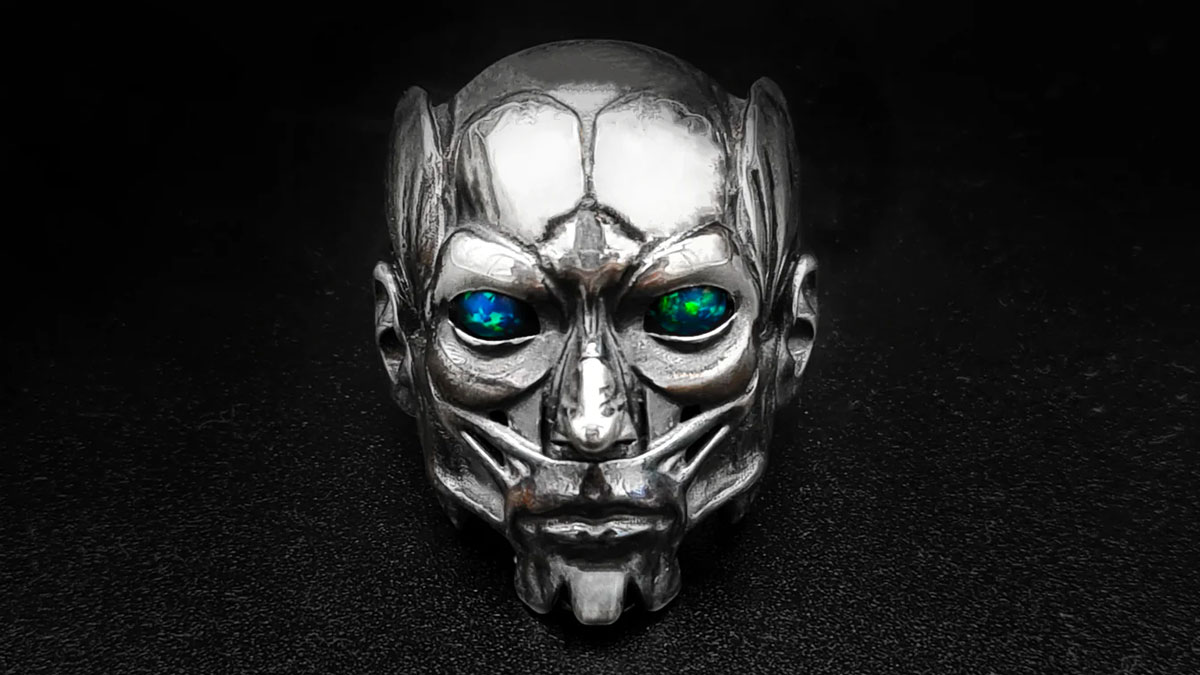The Accuser Ring with Blinking Opal Eyes