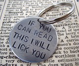If You Can Read This I Will Lick You Dog Tag
