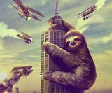 Slothzilla Shower Curtain