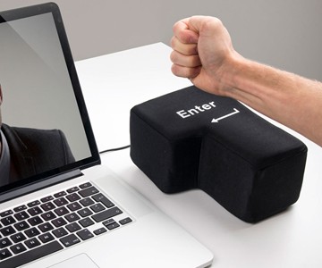 Punchable USB-Connected Enter Key Pillow Punchable USB-Connected Enter Key Pillow