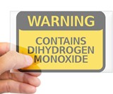 Dihydrogen Monoxide Warning Sticker
