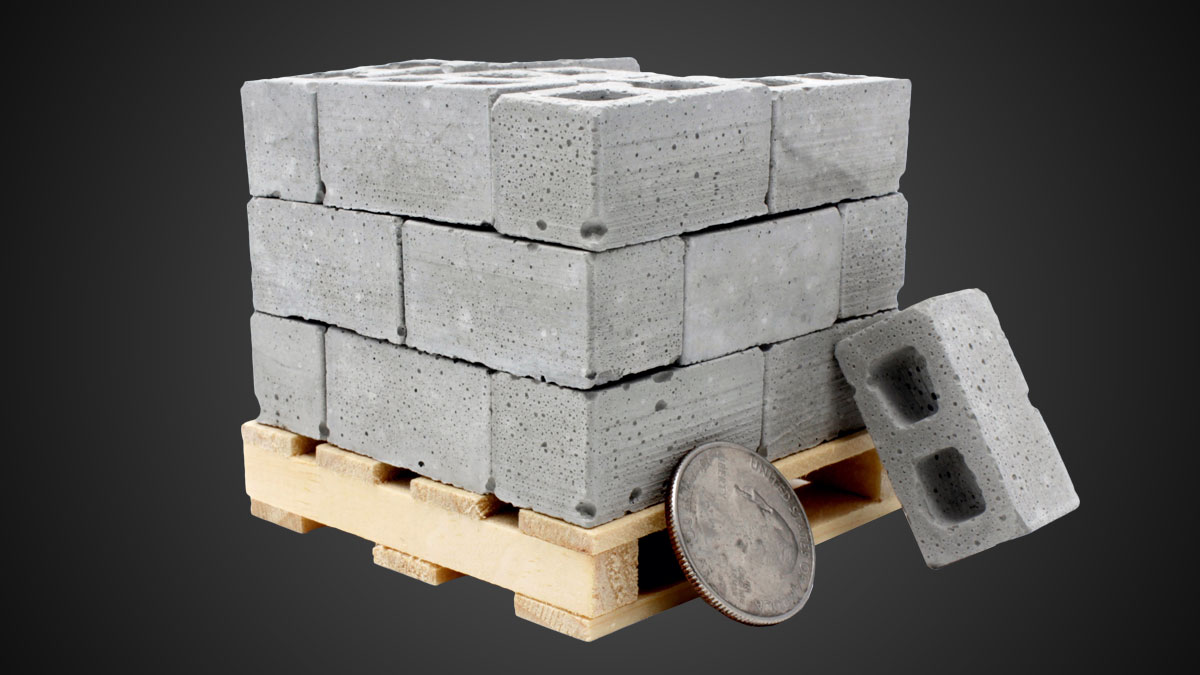 Mini Materials 1:12 Scale Mini Cinder Block Pallet Mini Materials 1:12 Scale Mini Cinder Block Pallet