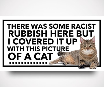 Racist BS Cat Cover-Up Stickers
