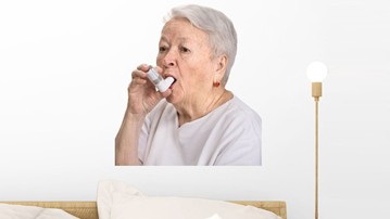 Senior Woman with Asthma Wall Mural Senior Woman with Asthma Wall Mural