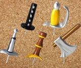 Medieval Weapons Push Pins