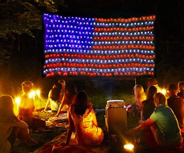 Giant American Flag String Lights