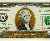 22K Gold Layered Uncirculated Two Dollar Bill