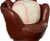 Baseball Mitt Chair & Ball Ottoman