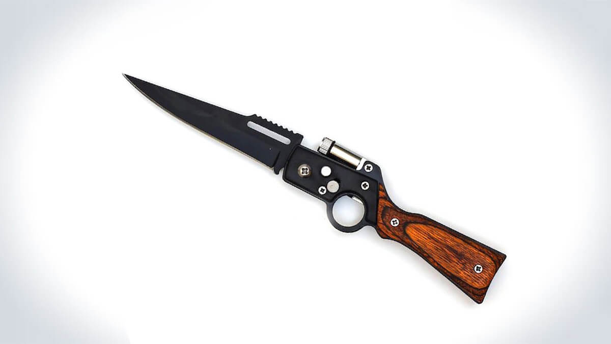 Gun Shaped Knife with LED Light Gun Shaped Knife with LED Light