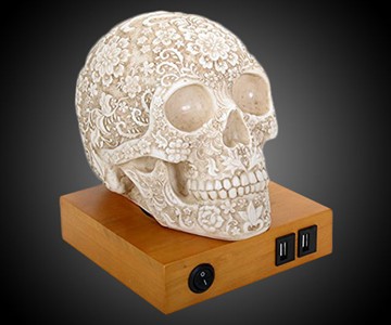 Day Of The Dead Lace Skull Lamp Day Of The Dead Lace Skull Lamp