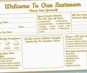 Bathroom Guest Book Bathroom Guest Book