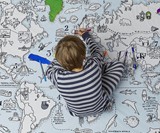 Doodle World Map Duvet Cover