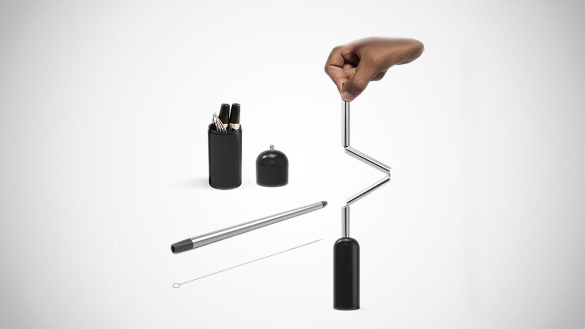 Collapsible, Reusable Straw With Cleaner & Case Collapsible, Reusable Straw With Cleaner & Case