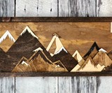 Buttons & Pearl 3D Layered Wood Mountain Wall Art
