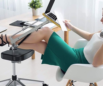 Mobile Laptop Desk with Adjustable Tabletop & Footrest