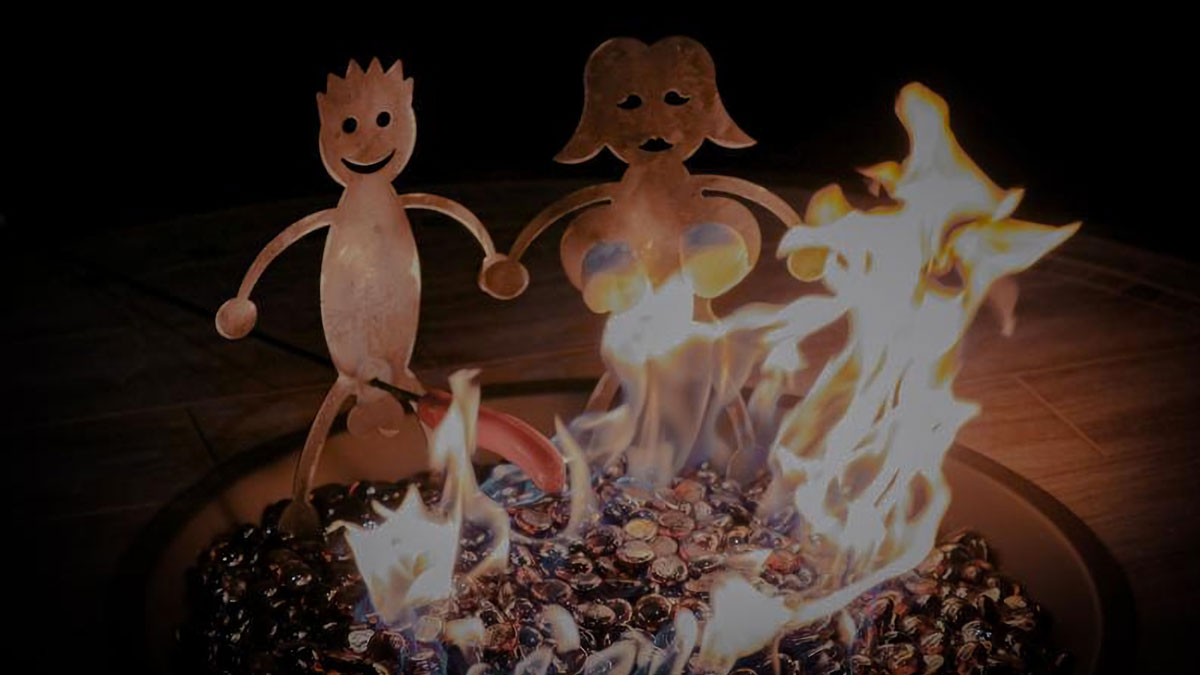 Man & Woman Hotdog & Marshmallow Roasters Man & Woman Hotdog & Marshmallow Roasters